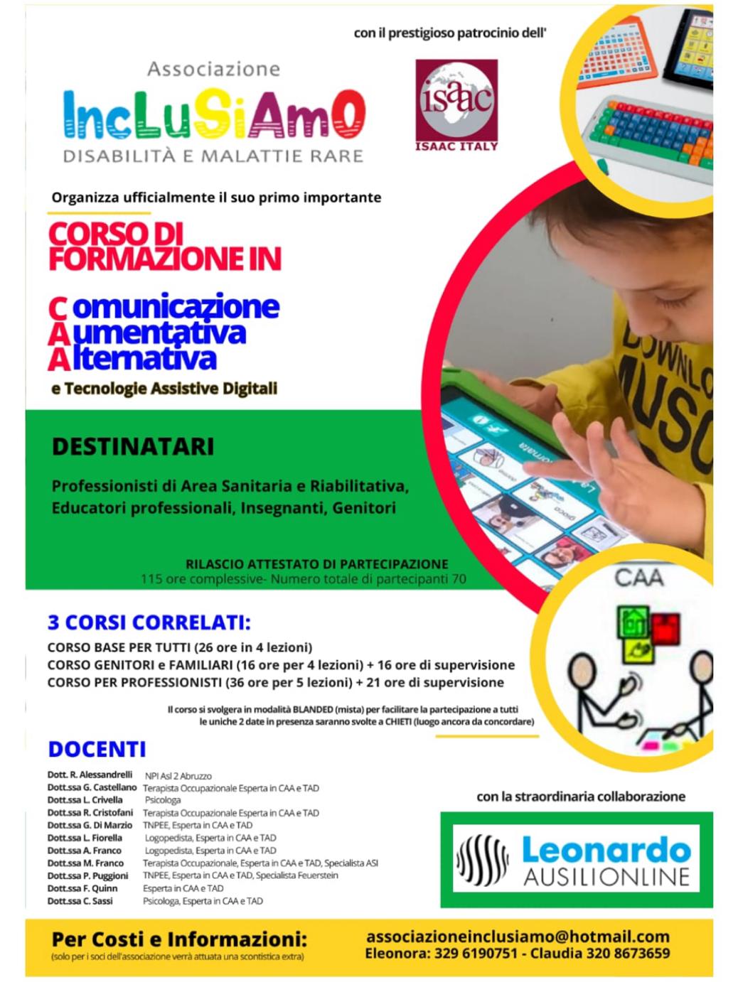 Corso di Formazione in Comunicazione-Aumentativa-Alterativa e Tecnologie Assistive Digitali