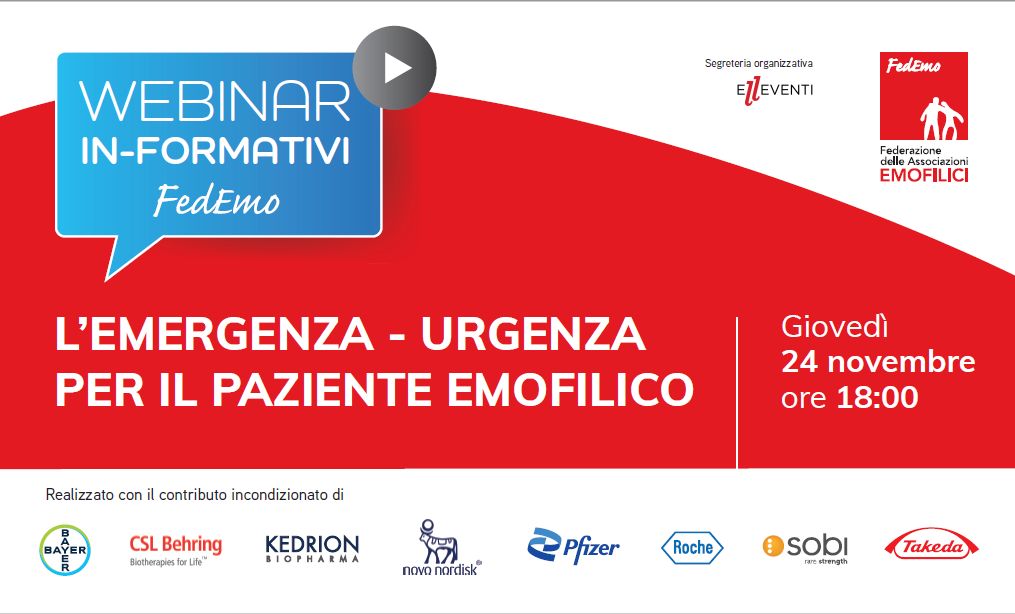 Webinar in-formativi | L’emergenza -urgenza per il paziente emofilico