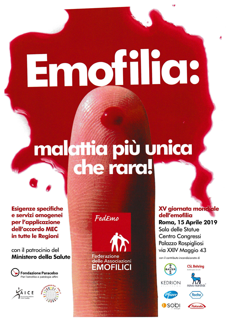  XV Giornata Mondiale dell’Emofilia -"Emofilia: una malattia più unica che rara!"